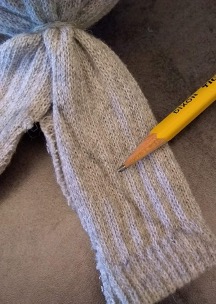 Draw a curve on the sock