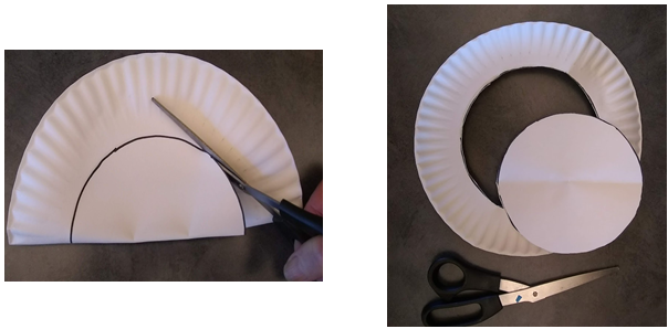 Cut out a circle from the middle of the plates.