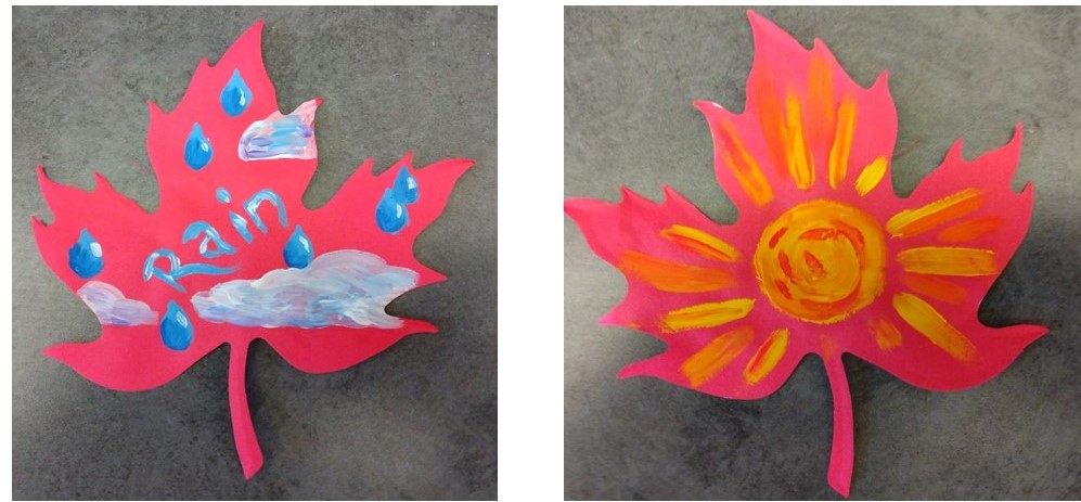 Painted leaf art projects