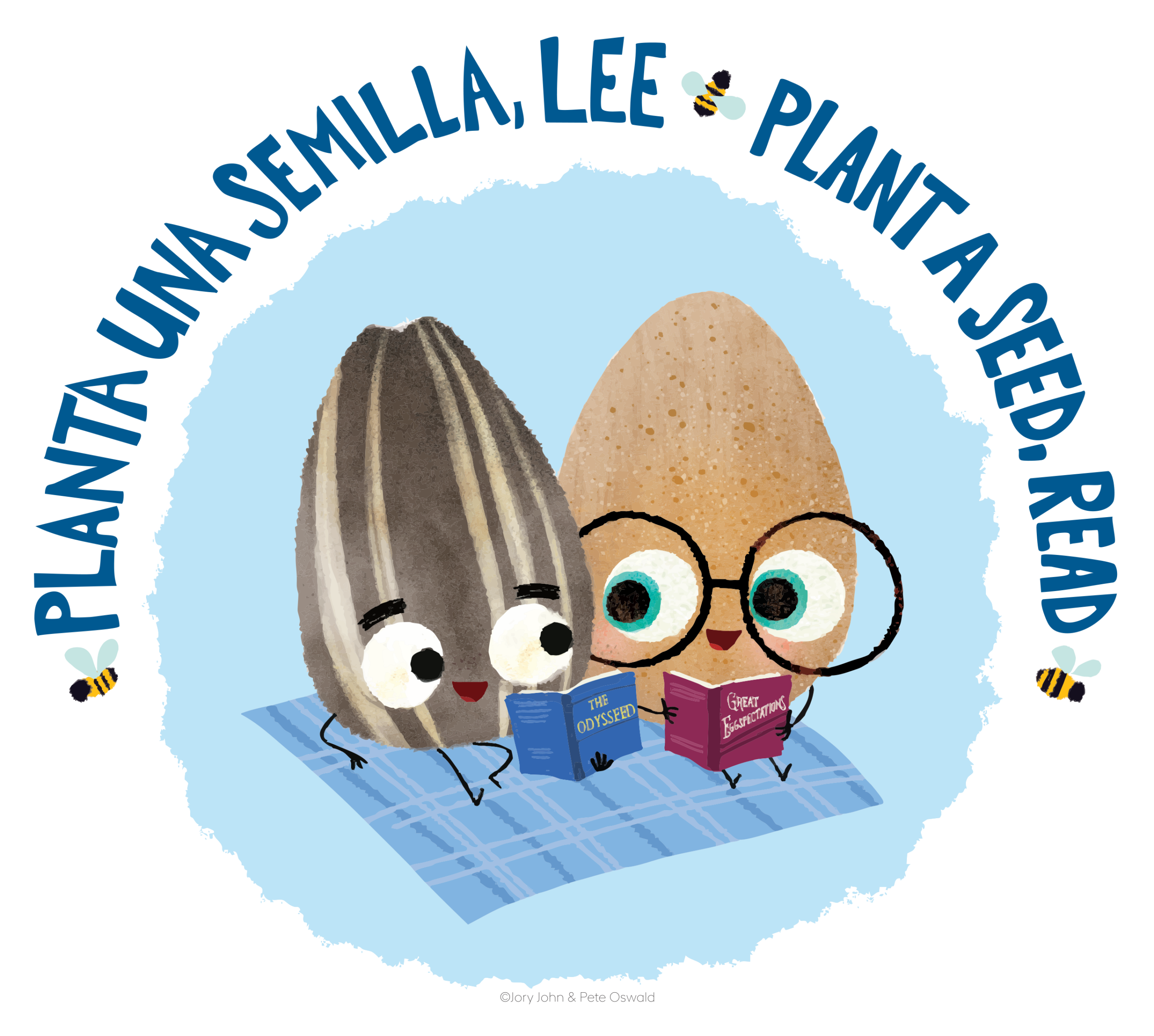 two seeds enjoying some reading time